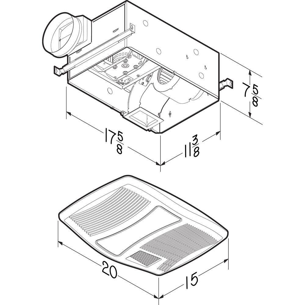 Broan White Bathroom Exhaust Fan in White 