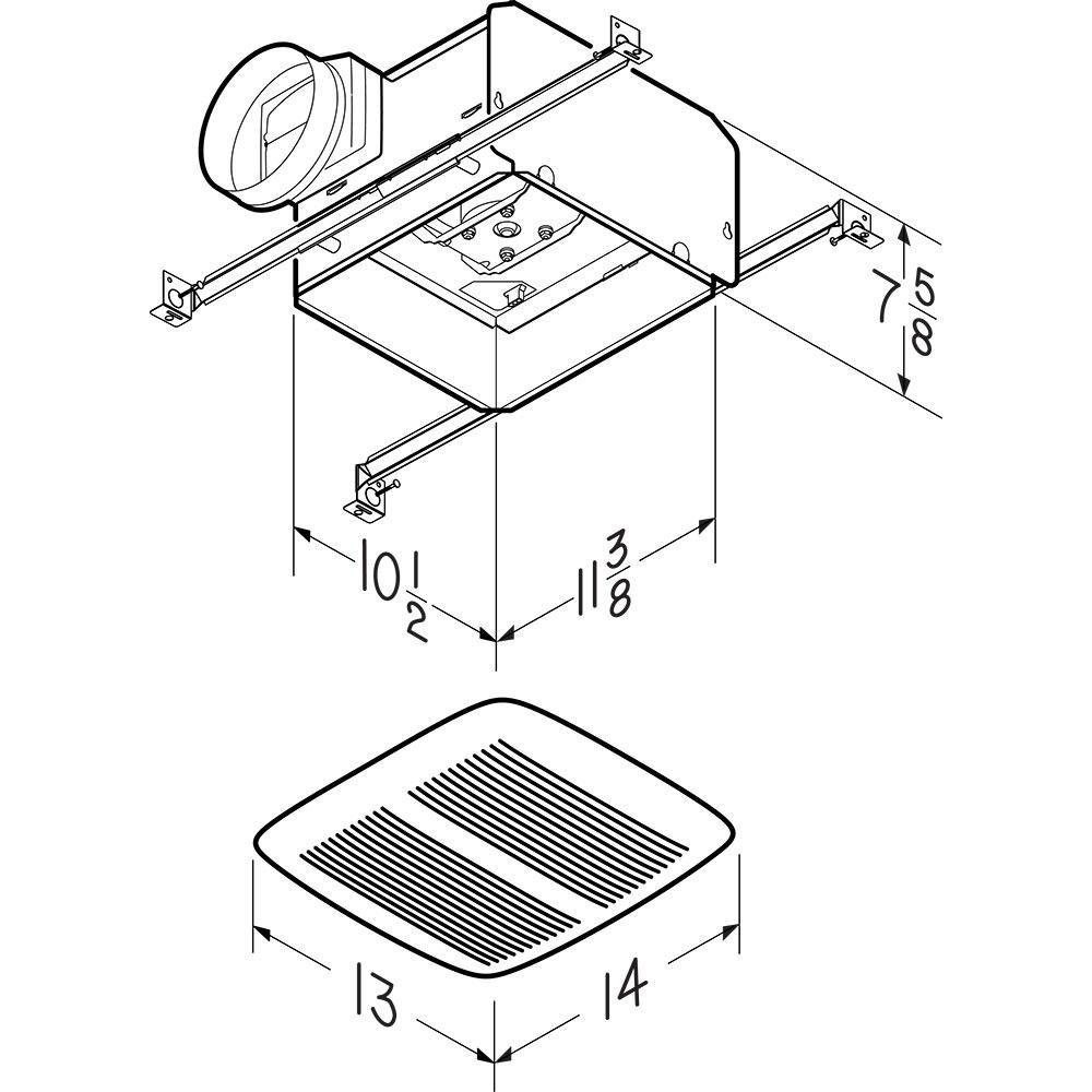 Broan White Bathroom Exhaust Fan in White 