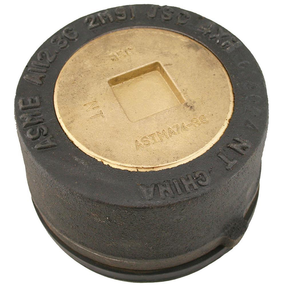 Jones Stephens Push Cast Iron Cleanout with Plug 