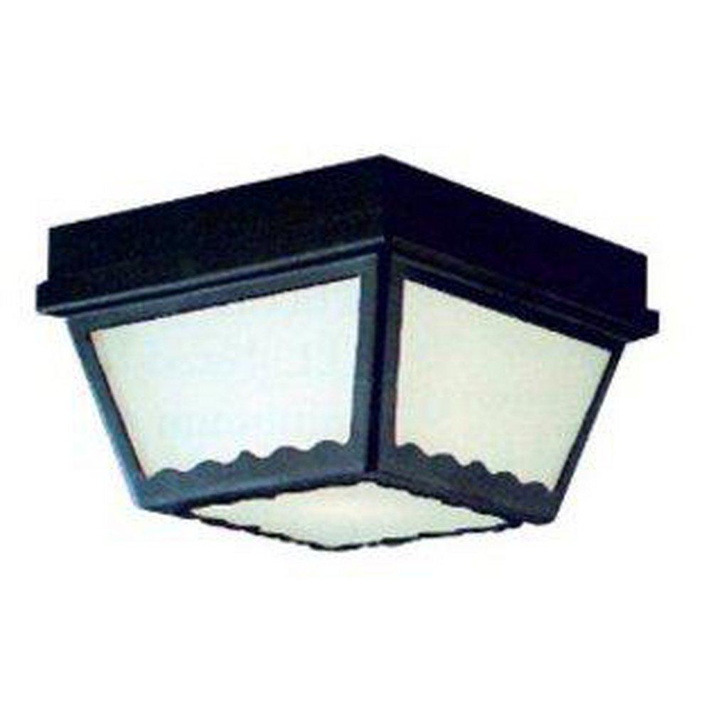 Thomas Lighting Black 60 W 2-Light Outdoor Semi-Flush Mount Ceiling Fixture 