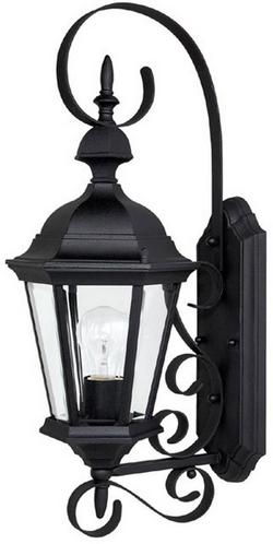 23 in. Height 100 W 1-Light Medium Lantern in Black