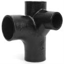 Black No-Hub Cast Iron Sanitary Tee with 2 Left Hand Inlet 