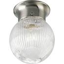 Progress Lighting Brushed Nickel 6 in. Globe Ceiling Fixture with Prismatic Glass 