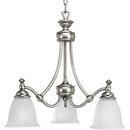 100 W 3-Light Medium Chandelier with Etched Glass in Antique Nickel