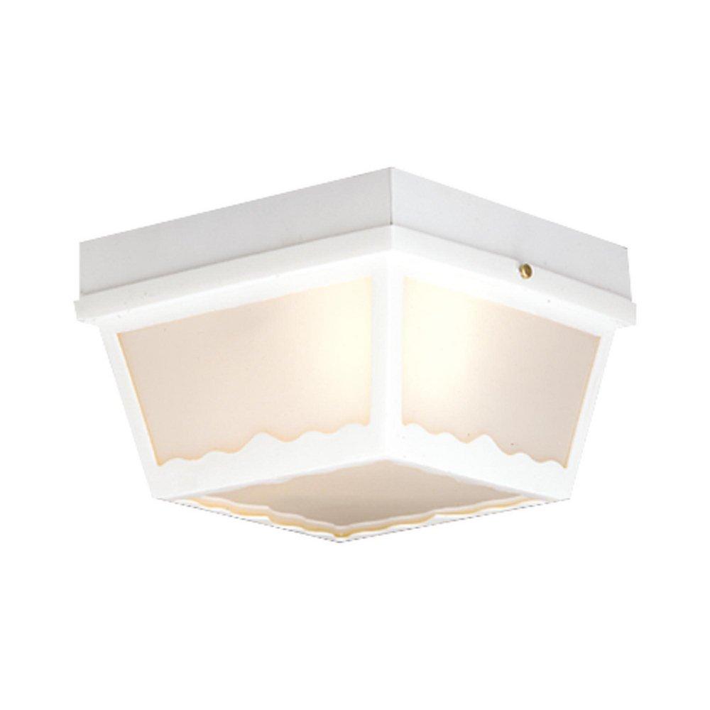 Thomas Lighting Matte White 60 W 2-Light Outdoor Semi-Flush Mount Ceiling Fixture 