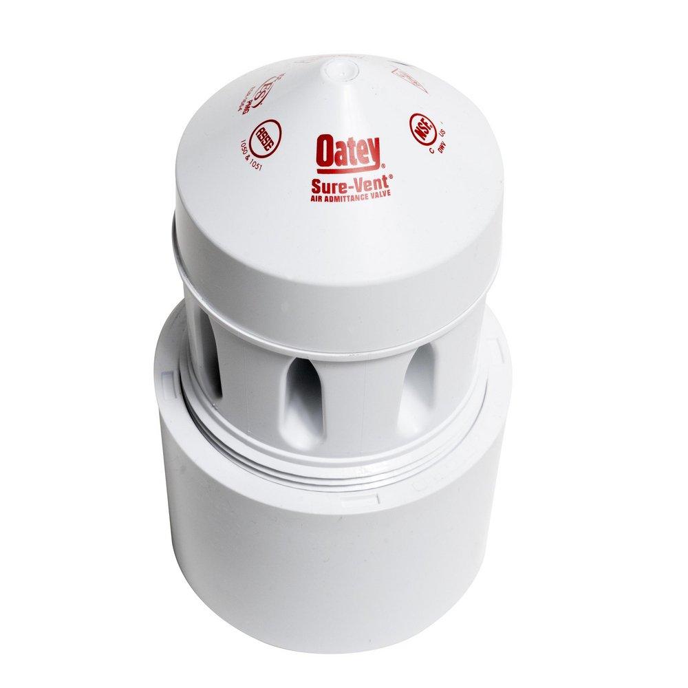 Oatey&reg; White 3 X 4 AIR Admittance Valve With Schedule 40 PVC Adapter 