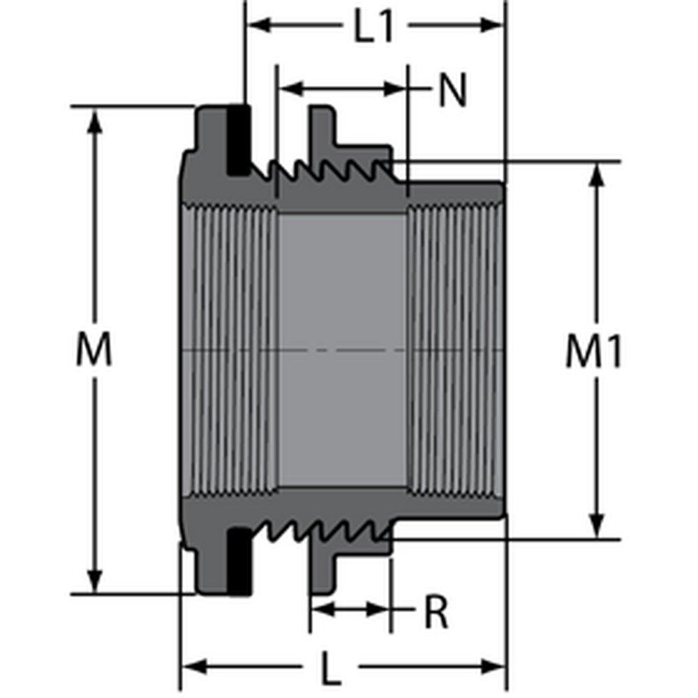 Grey IPS x Grooved SDR 11 Plastic Extension Adapter 