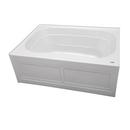Acrylic Skirted Rectangle Soaking Bathtub with Center Drain in White