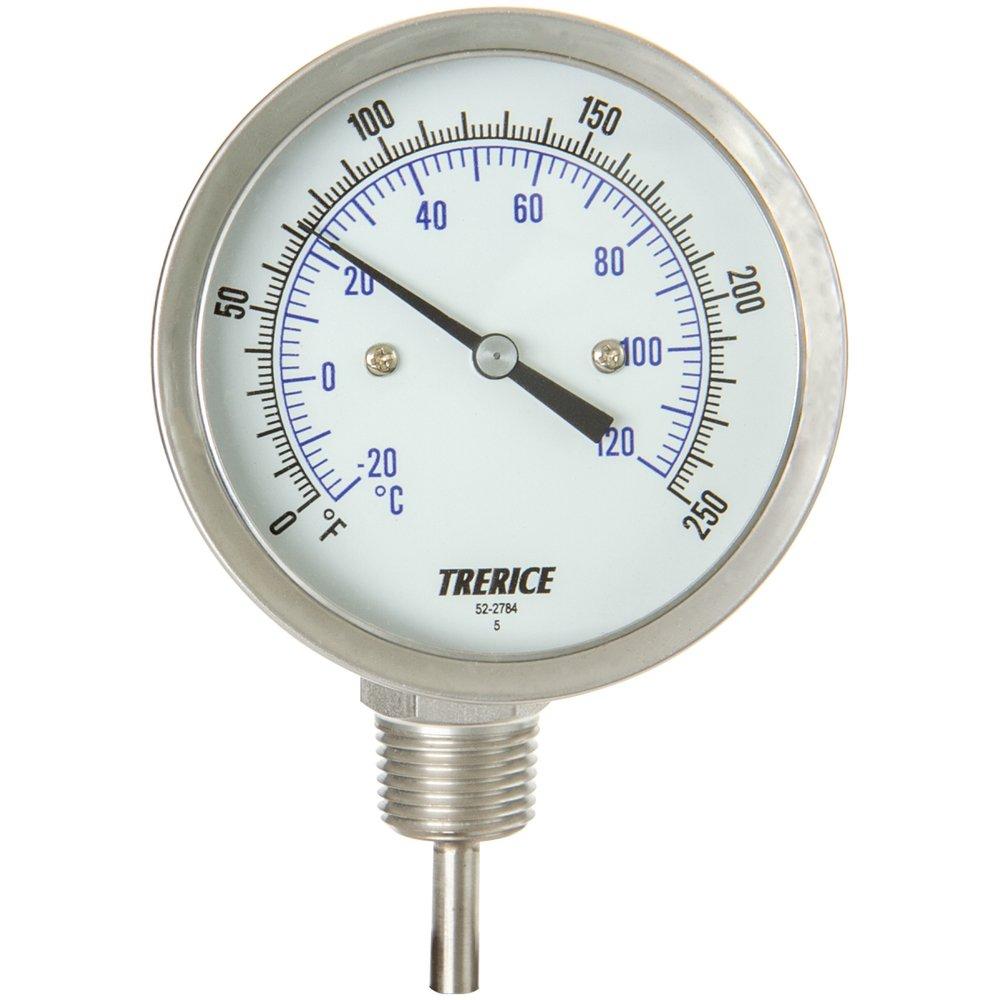 H.O. Trerice Stainless Steel 20 to 240F Bimetal Thermometer with 4 in. Stem 
