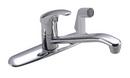 3-Hole Deckmount Swivel Kitchen Faucet Escutcheon with Single Lever Handle in Polished Chrome