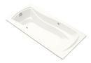 72 x 36 in. 3 Wall Alcove Acrylic Rectangular Air Bathtub with integral Flange and Left Hand Drain in White