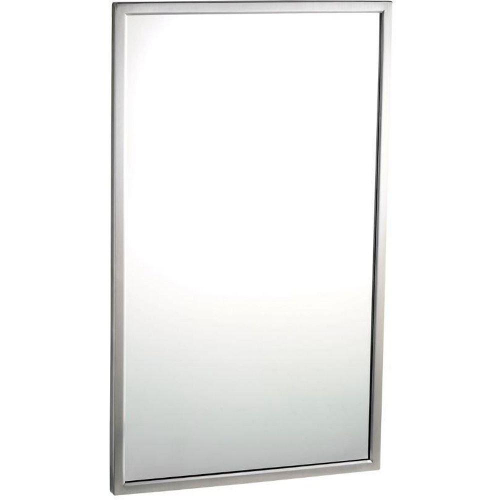 Bobrick Stainless Steel 18 in. Stainless Steel Frame Angle Glass Mirror 