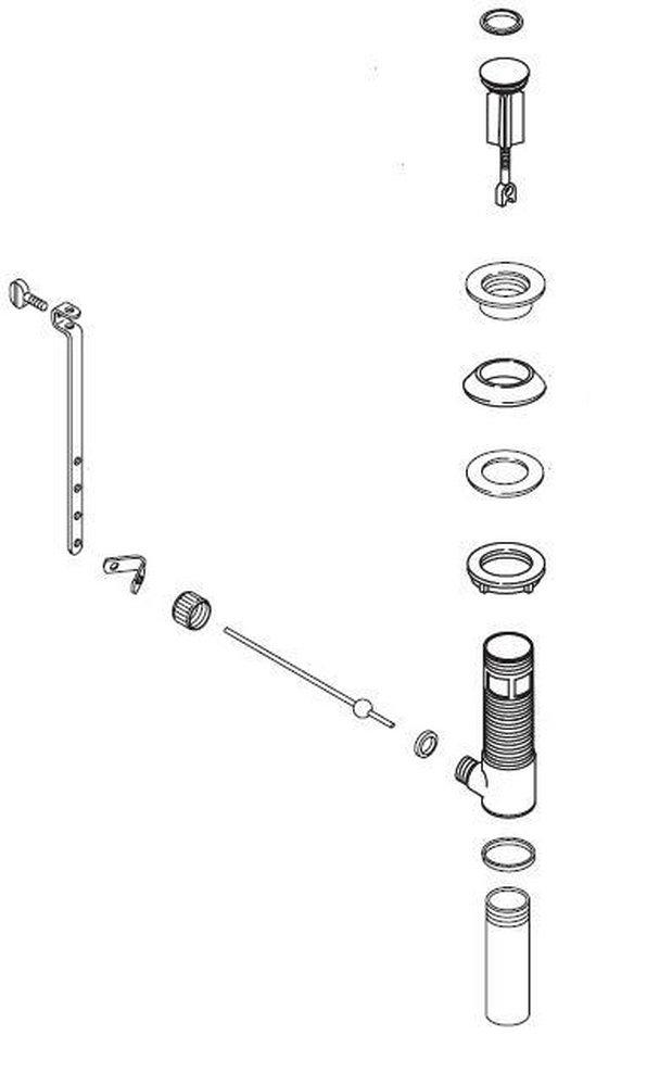 KOHLER Brushed Chrome Drain with Overflow Bathroom Sink Drain 