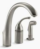 KOHLER Vibrant Brushed Nickel Single Handle Kitchen Faucet with Side Spray 