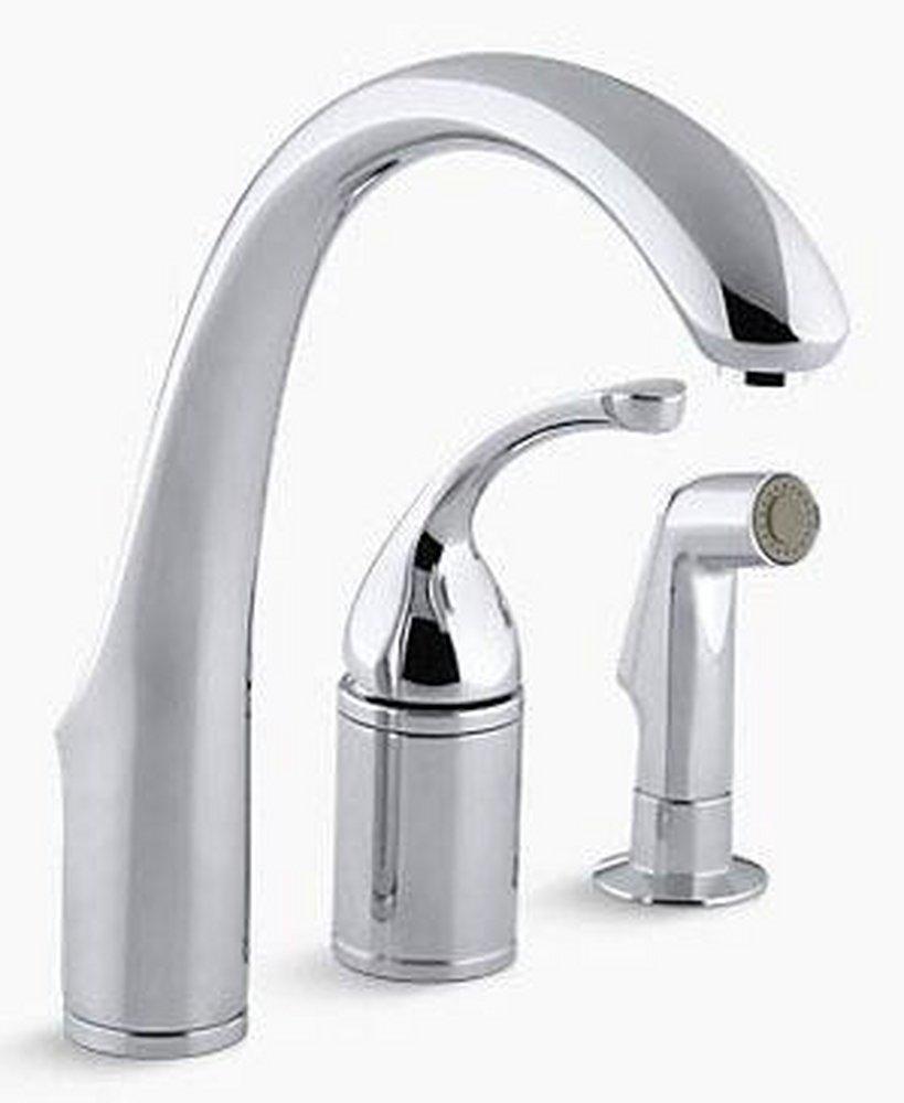 KOHLER Polished Chrome Single Handle Kitchen Faucet with Side Spray 