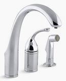 KOHLER Polished Chrome Single Handle Kitchen Faucet with Side Spray 