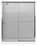 55-3/4 x 59-63/100 in. Frameless Sliding Bath Door in Bright Polished Silver