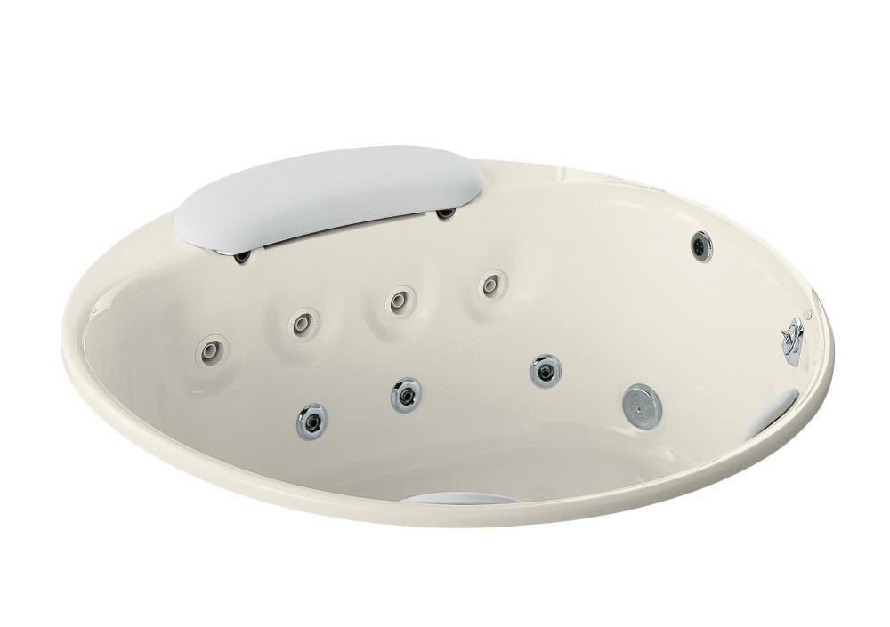 KOHLER Biscuit 66 x 66 in. Whirlpool Drop-In Bathtub with Center Drain 