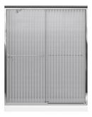 55-3/4 x 59-63/100 in. Frameless Sliding Bath Door in Bright Polished Silver