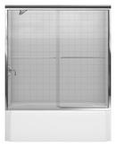 55-3/4 x 57 in. Frameless Sliding Bath Door in Bright Polished Silver
