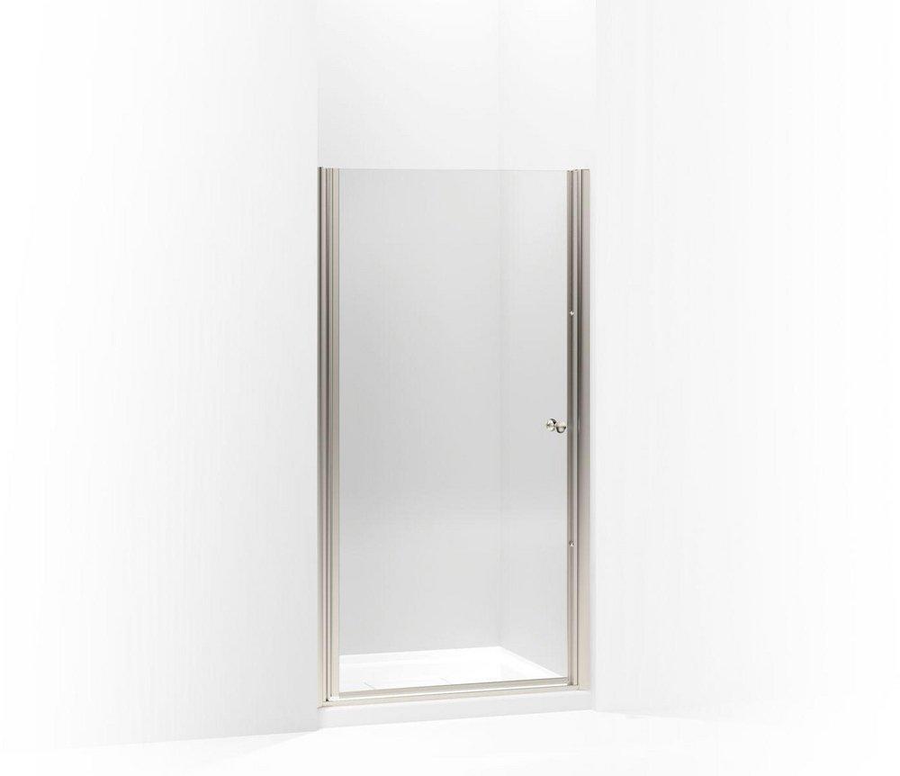 KOHLER Matte Nickel 65-1/2 x 35-1/4 in. Frameless Shower Door with Crystal Clear Glass 
