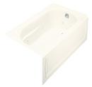 KOHLER Biscuit 60 x 32 in. Alcove Whirlpool Tub with Integral Apron, Integral Flange, Heater and Right Hand Drain 