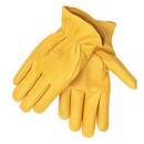 M Size Leather Gloves in Yellow