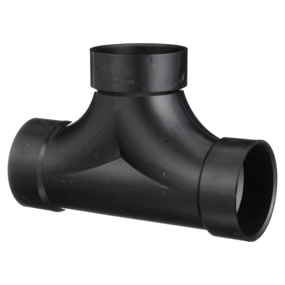 Black ABS DWV 2-Way Cleanout Tee 