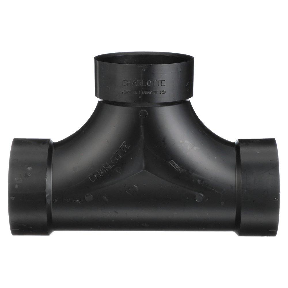 Black ABS DWV 2-Way Cleanout Tee 