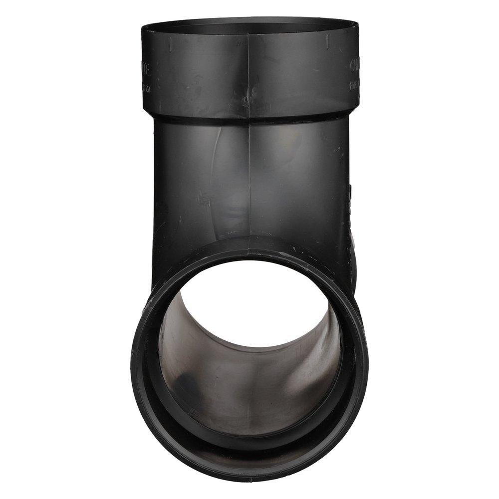 Black ABS DWV 2-Way Cleanout Tee 