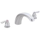 Two Handle Low Arc Roman Tub Faucet Trim in Brushed Chrome