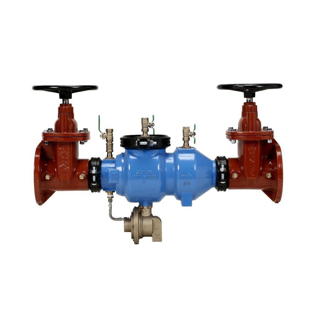 Zurn Wilkins Red Epoxy Coated Ductile Iron Flanged 175 psi Backflow Preventer 