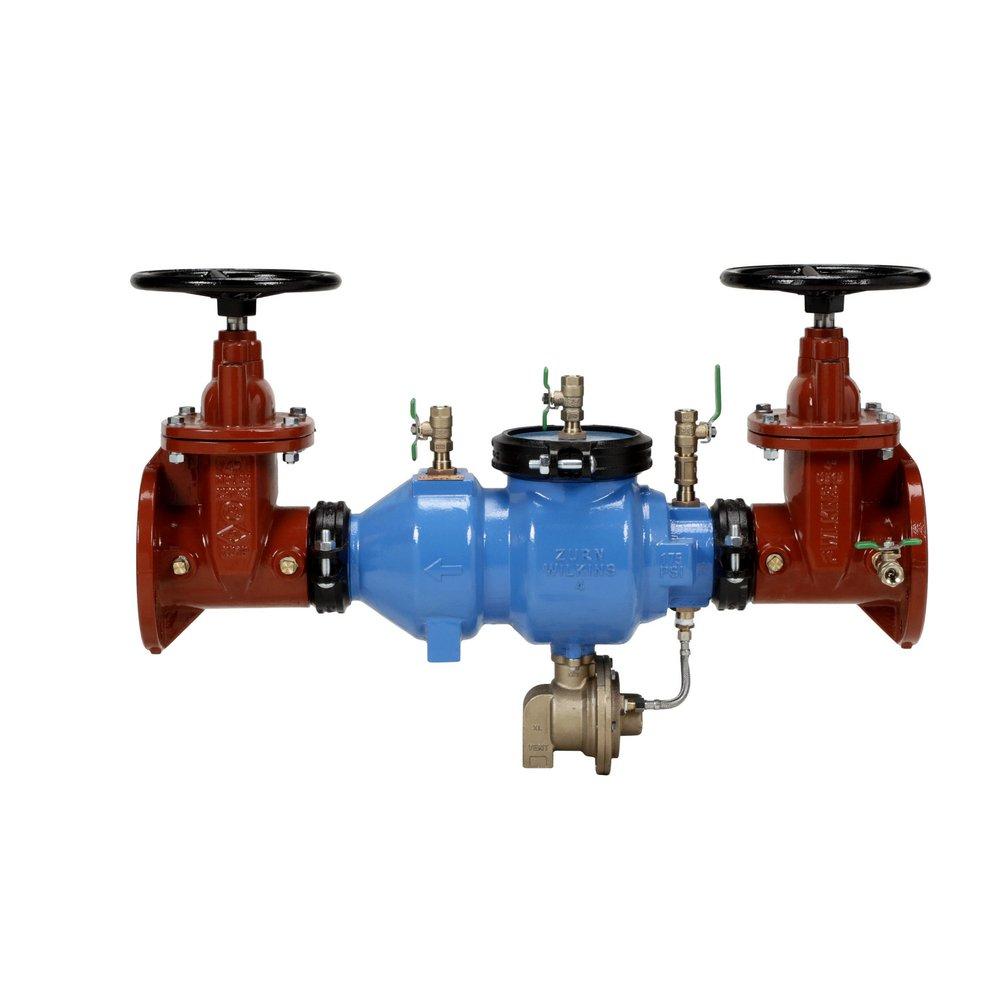 Zurn Wilkins Red Epoxy Coated Ductile Iron Flanged 175 psi Backflow Preventer 