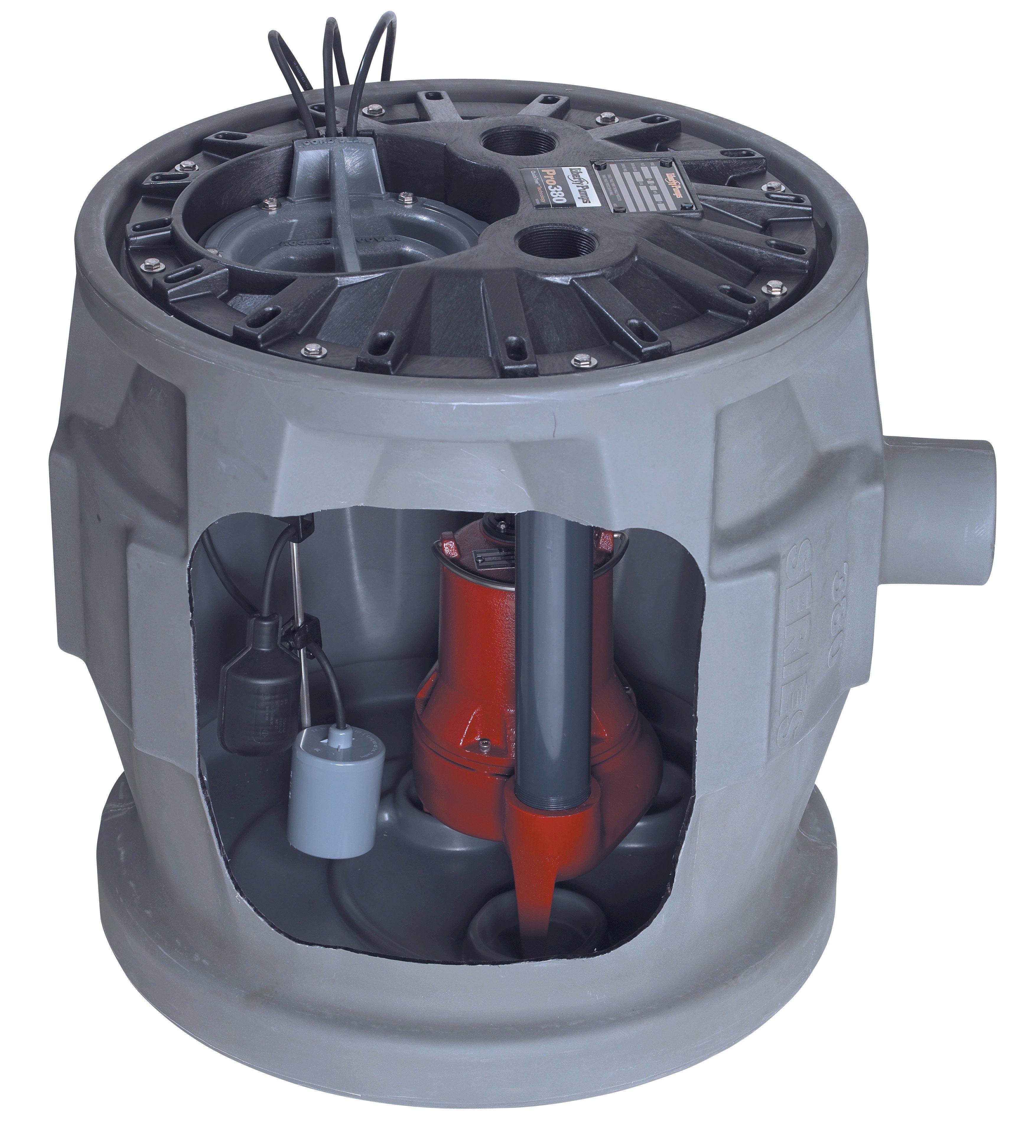 Liberty Pumps Grey 24-19/50 x 24 in. 115V Sewage Ejector System for P380 