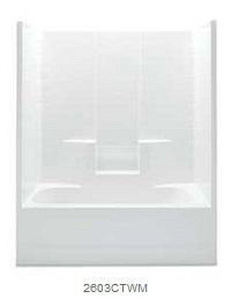 Aquatic White 60 x 33-1/4 in. Tub & Shower Unit 