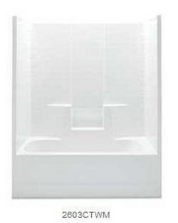 60 in. x 33-1/4 in. Tub & Shower Unit in White with Right Drain