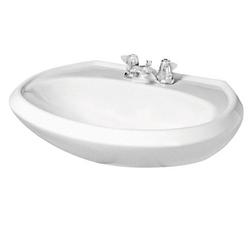 25-1/2 in. Oval Vitreous China Pedestal Bathroom Sink in White