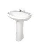 25-1/5 x 20-1/2 in. Oval Pedestal Bathroom Sink in White
