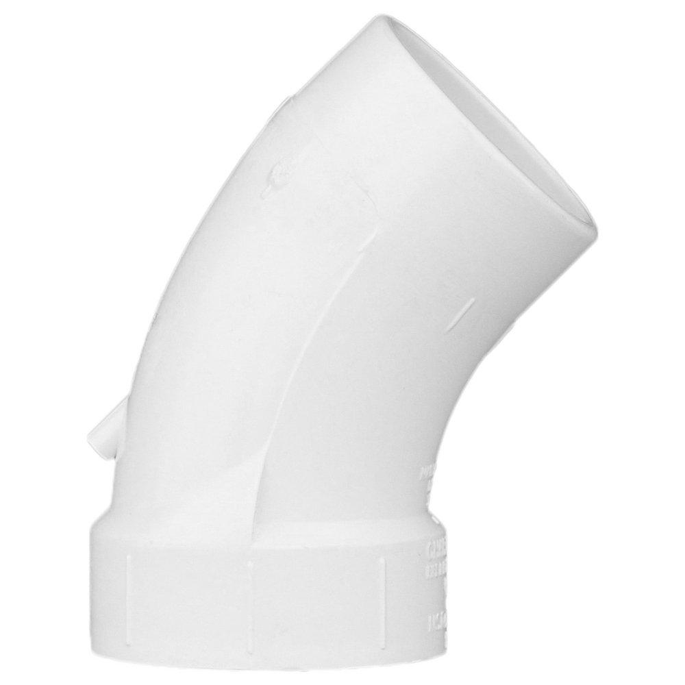 White PVC DWV 45&deg; Street Elbow 