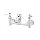 Service Sink Faucet, Wall Mount, 8" Centers, Vac. Breaker, Built-In Stops, Rough Chrome