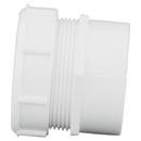 White PVC DWV Male Trap Adapter with Washer & Polyethylene Nut 