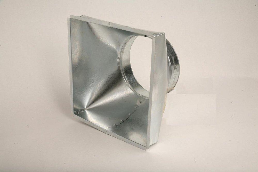 Gray Metal South Duct Square-To-Round 