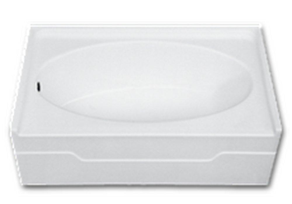 Florestone White 59-3/4 x 37 in. Alcove Bathtub Left Drain 