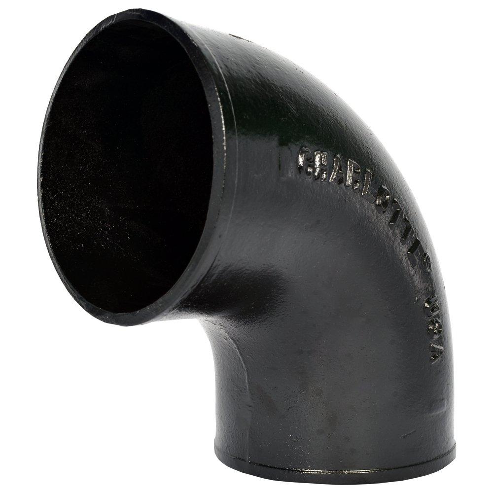 Black No Hub 90 Degree Cast Iron 1/4 Bend 