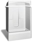 60 in. x 33 in. Tub & Shower Unit in White with Left Drain
