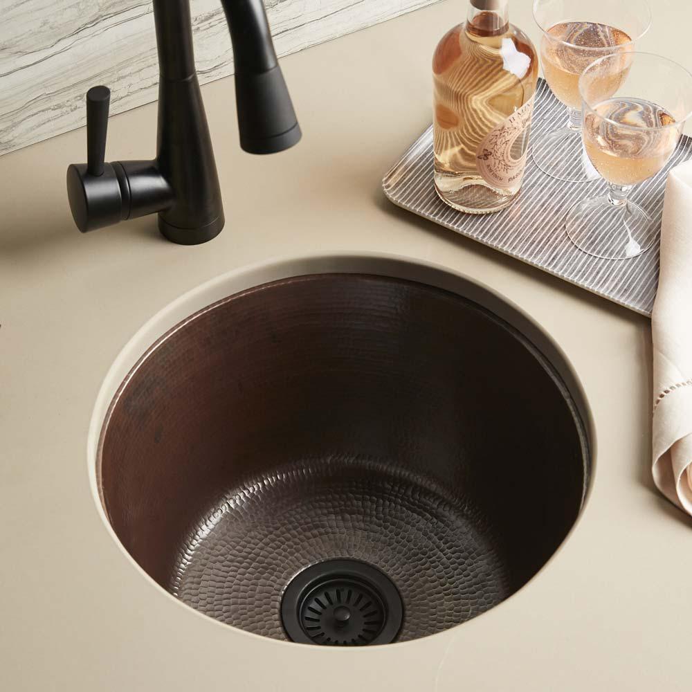 Native Trails Antique 17-3/4 x 17-3/4 in. Dual Mount Copper Bar Sink 