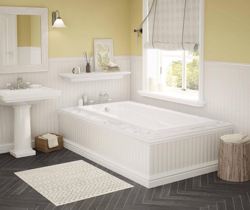 Maax US White 71-5/8 x 36 in. Drop-In Bathtub with End Drain 