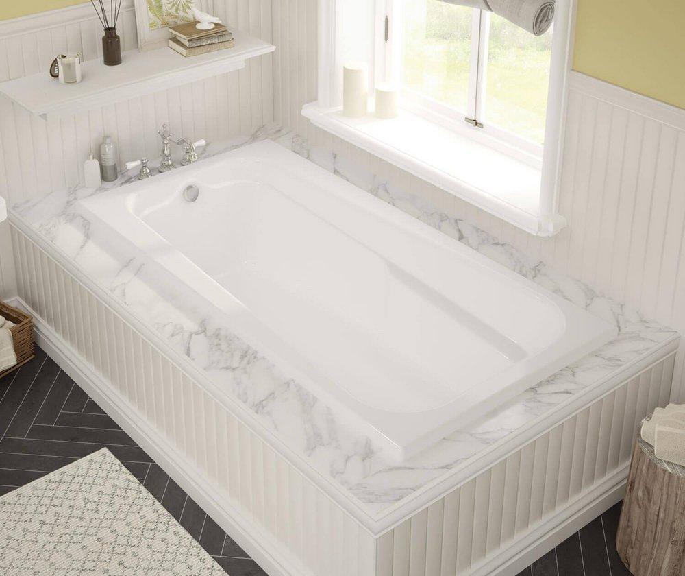 Maax US White 71-5/8 x 36 in. Drop-In Bathtub with End Drain 