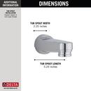 Delta Faucet Brilliance&reg; Stainless 1/2 x 6-1/8 in. IPS Plastic Diverter Tub Spout 