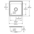 Elkay Lustrous Satin 19-1/2 x 22 in. Stainless Steel Single Bowl Drop-in Kitchen Sink in Lustrous Satin 